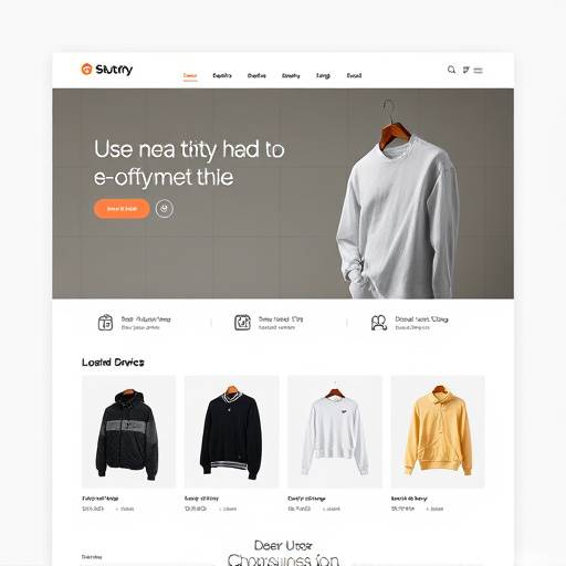 Screenshot of a modern e-commerce website for a clothing brand.